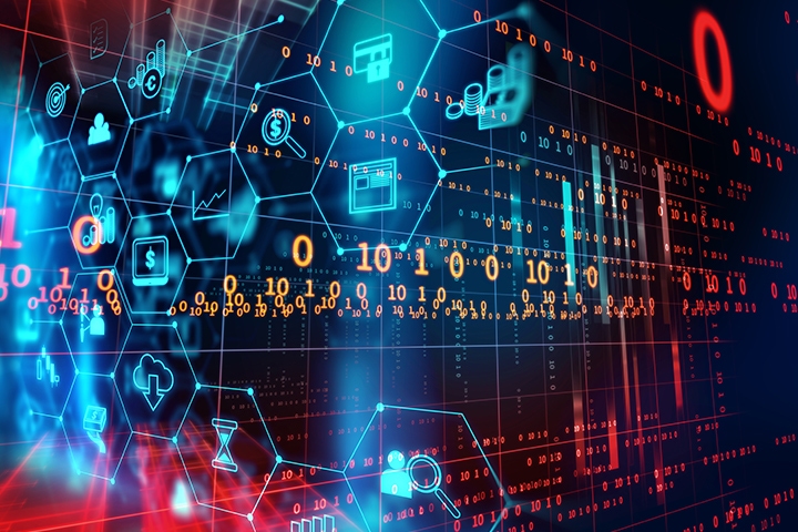 L'icône fintech sur fond abstrait de technologie financière représente Blockchain et Fintech Investment