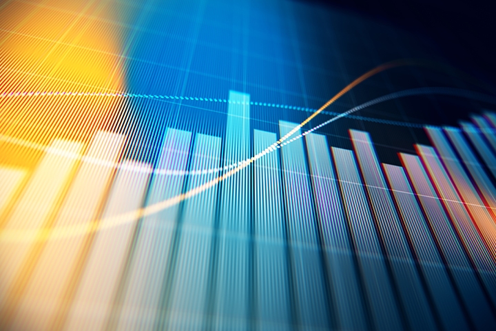 Financial data analysis graph showing search findings