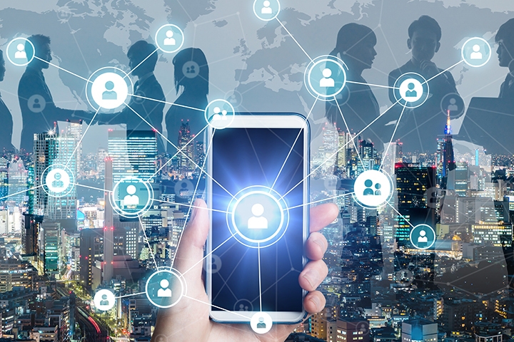 digital communication technology connecting people worldwide