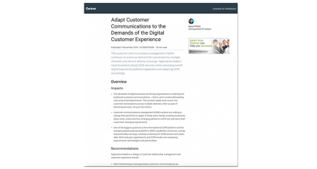 Complimentary Gartner Research: Adapt Customer Communications to the Demands of the Digital Customer Experience, 2018