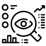 magnifying glass analyzing content and data