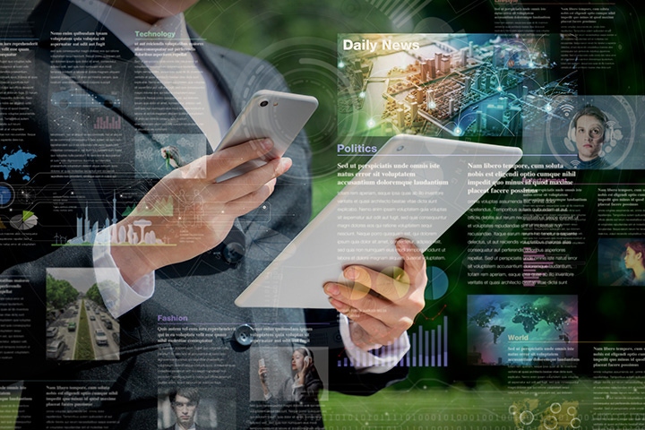 person reading energy news