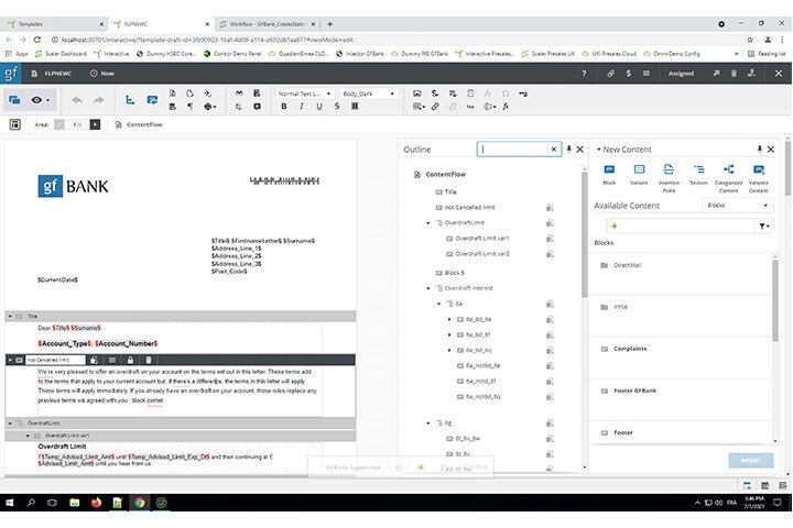 editing a communication template with user-friendly interface