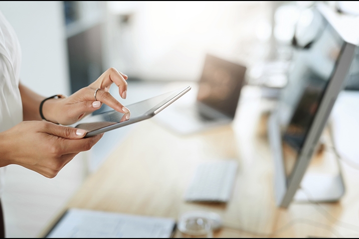 business woman using mobile smart phone