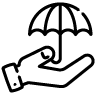 hand holding umbrella for rainy day, insurance concept