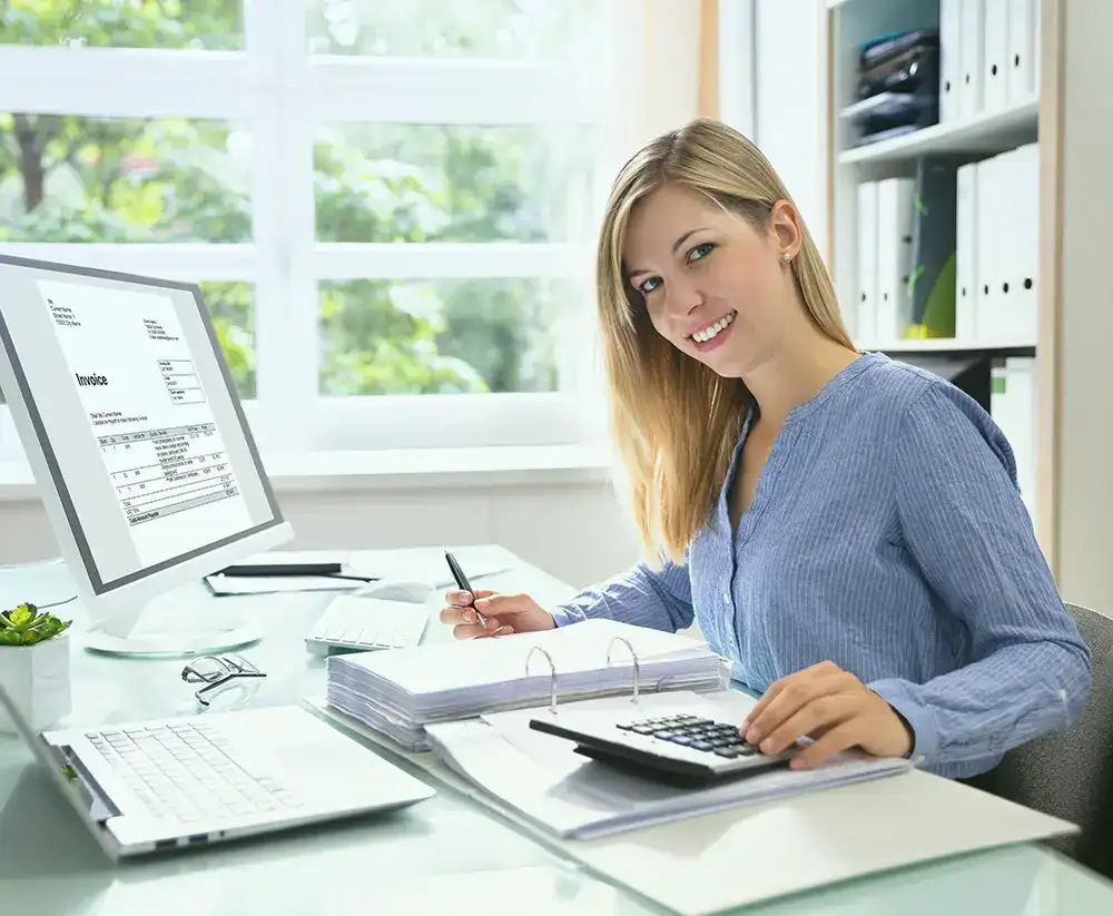 Businesswoman working at desk