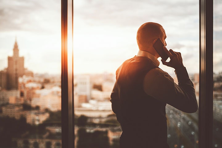 man talking on phone