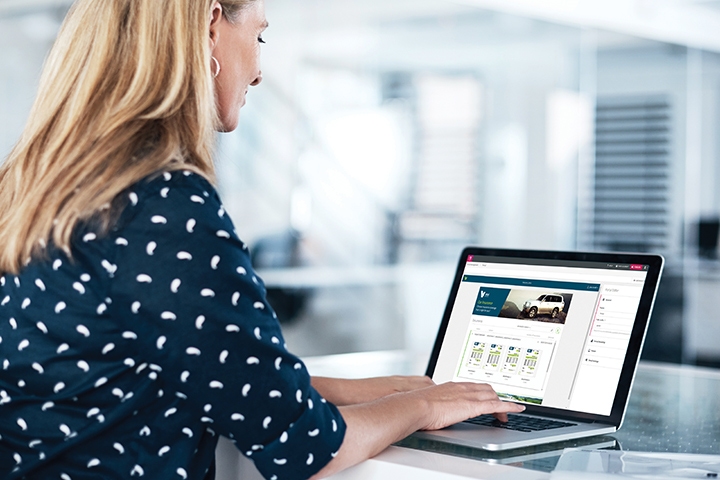 woman working on laptop