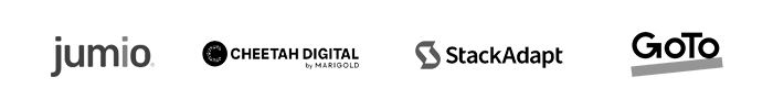 Jumio, Cheetah Digital, StackAdapt, and GoTo logos