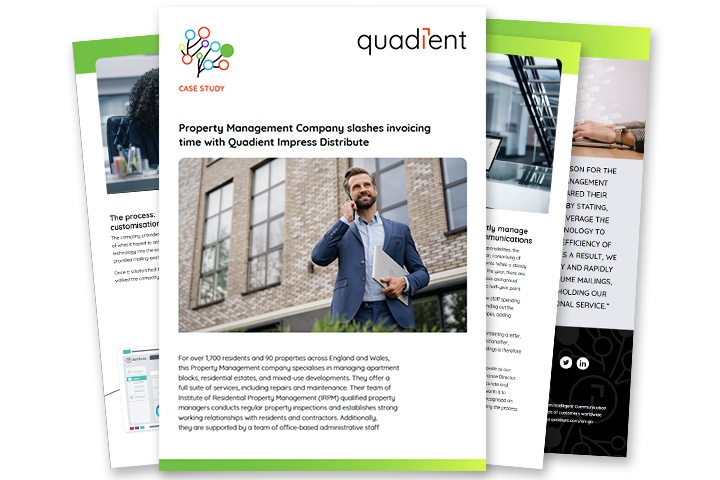 Property Management Company slashes invoicing time with Quadient Impress