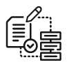 illustration of document with pencil and checkmark 