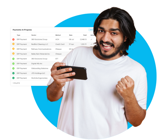 a guy with his phone and ap automation dashboard at the background a guy with his phone and ap automation dashboard at the background