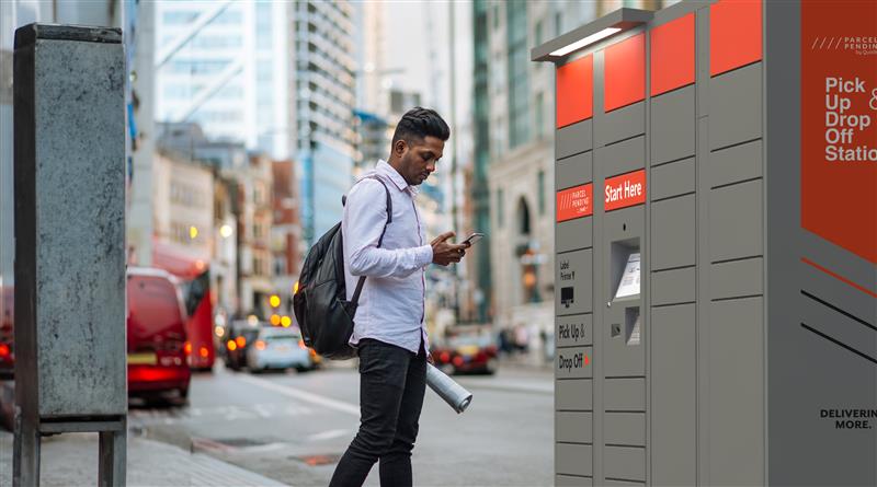 Quadient locker in the street