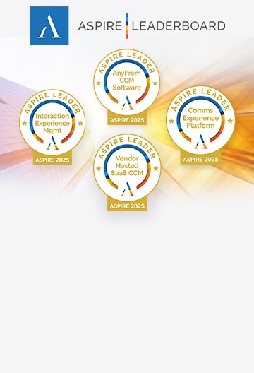 Four Leader Badges for the Aspire Leaderboard 2025 positioned in a diamond configuration