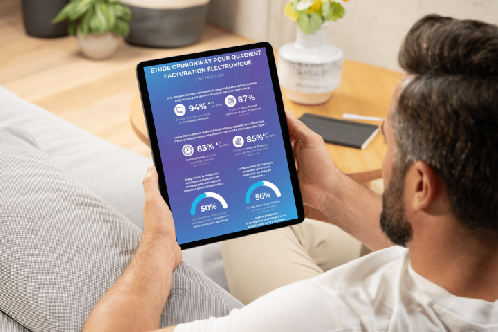 Infographie chiffres clés e-invoicing étude OpinionWay pour Quadient