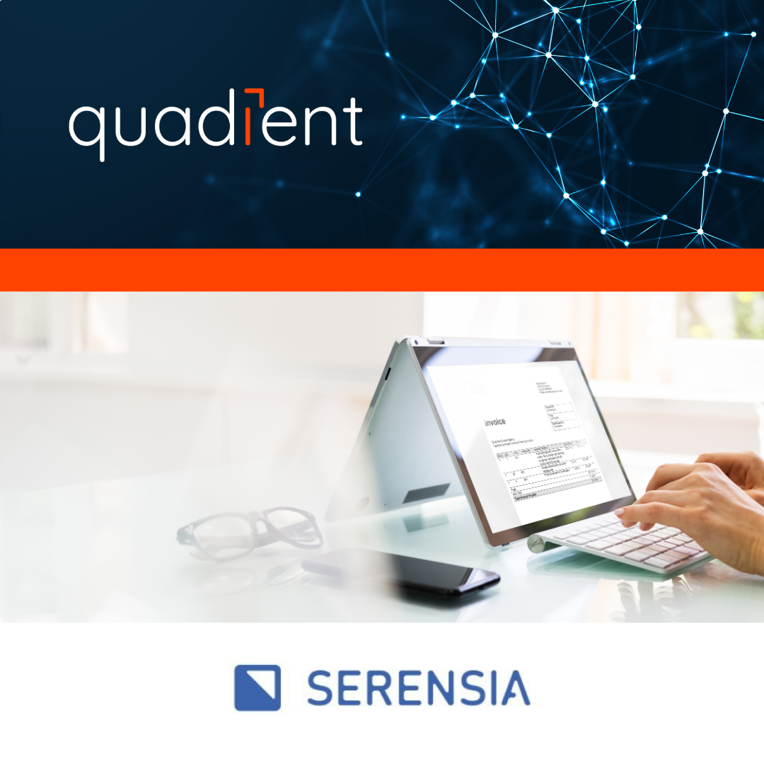 illustrative image with Serensia and Quadient logos