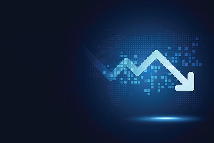 financial market downward arrow