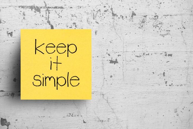 post it not with the words keep it simple