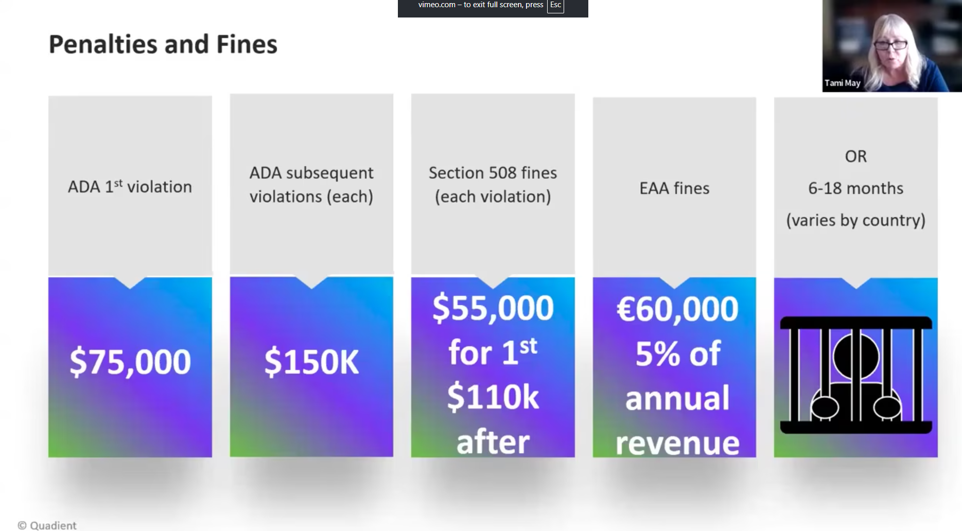 Screenshot of US accessibility regulations