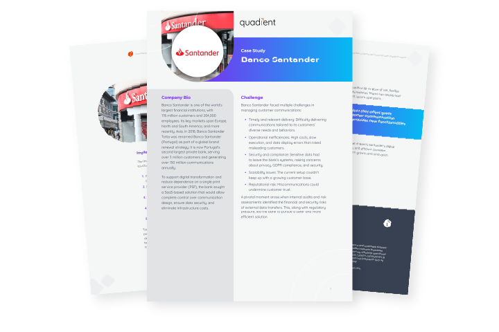 Banco Santander Transforms Customer Communications with Quadient Inspire Evolve