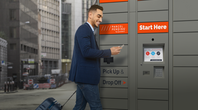 Image of person standing near locker