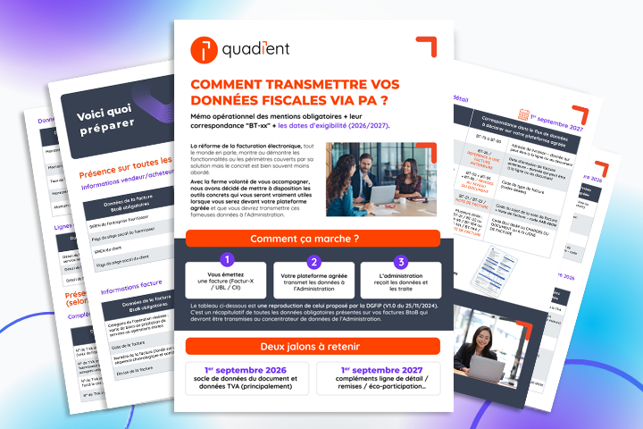 Mémo BT-xx DGFiP : correspondance données de facture à transmettre (PA)