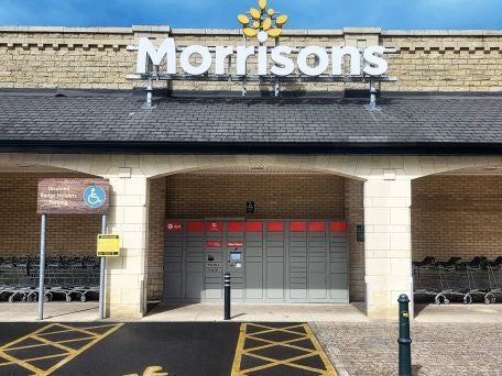 Image of a parcel locker at a morrisons store