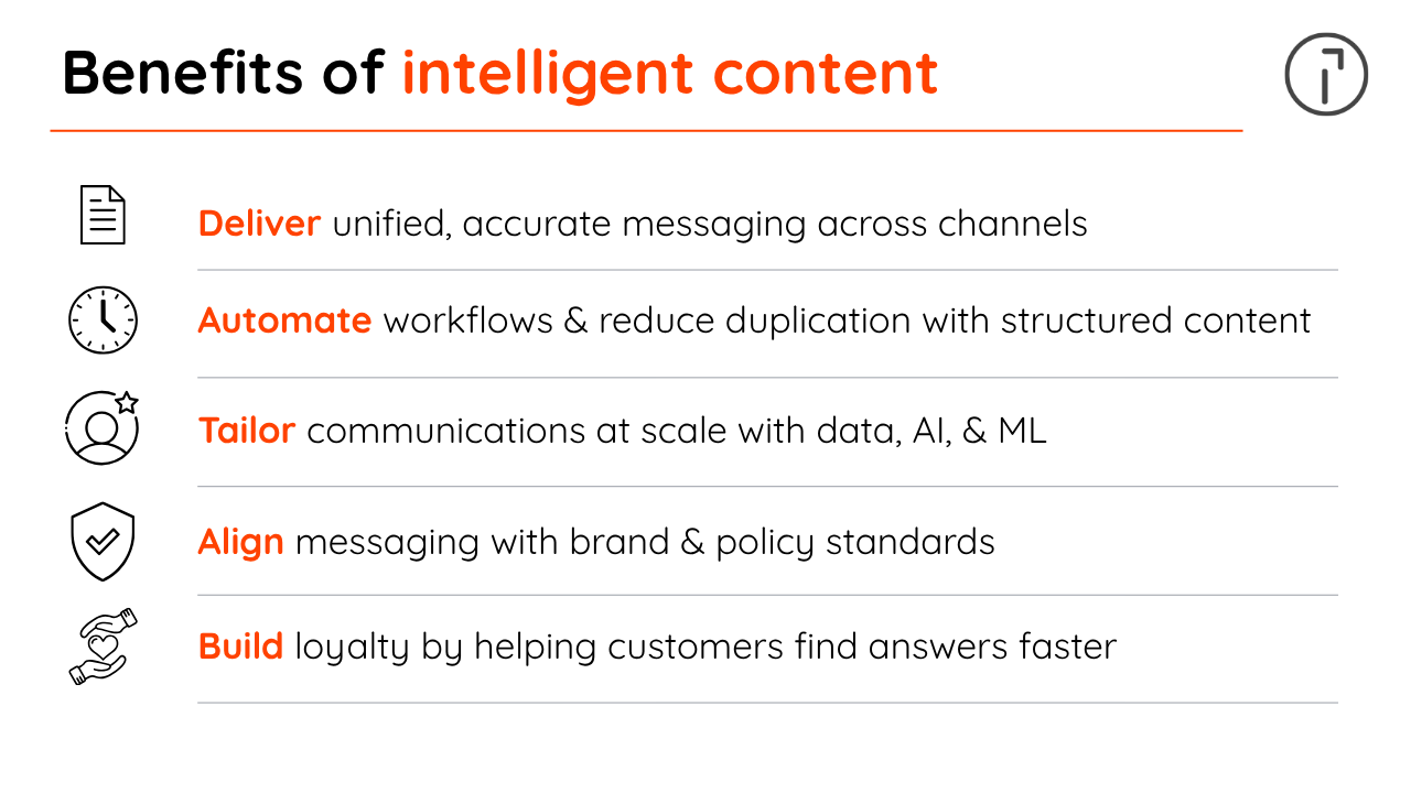 Benefits of intelligent content
