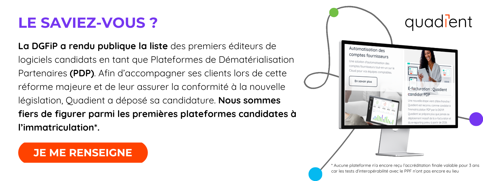 Quadient, candidat PDP selon la liste de la DGFiP