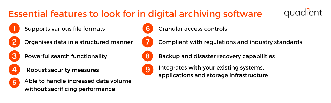 essential features to look for in a digital archiving solution