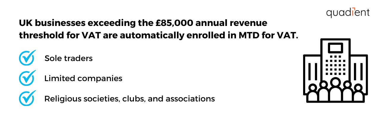 businesses that need to follow MTD for VAt